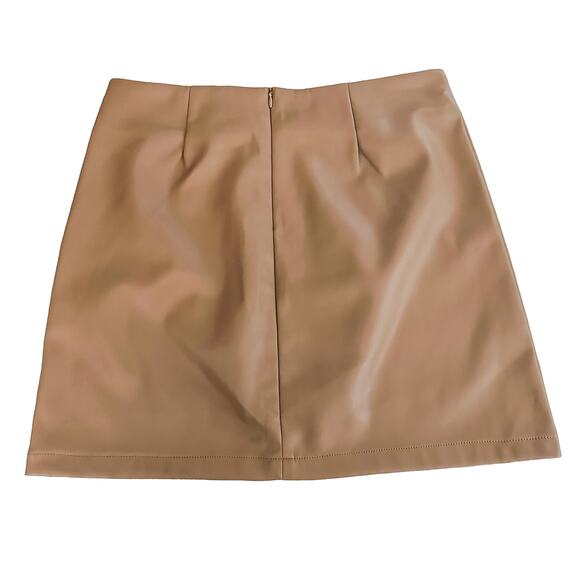 LBLC The Label Abby Faux Leather Mini Skirt Cognac - Picture 7 of 11
